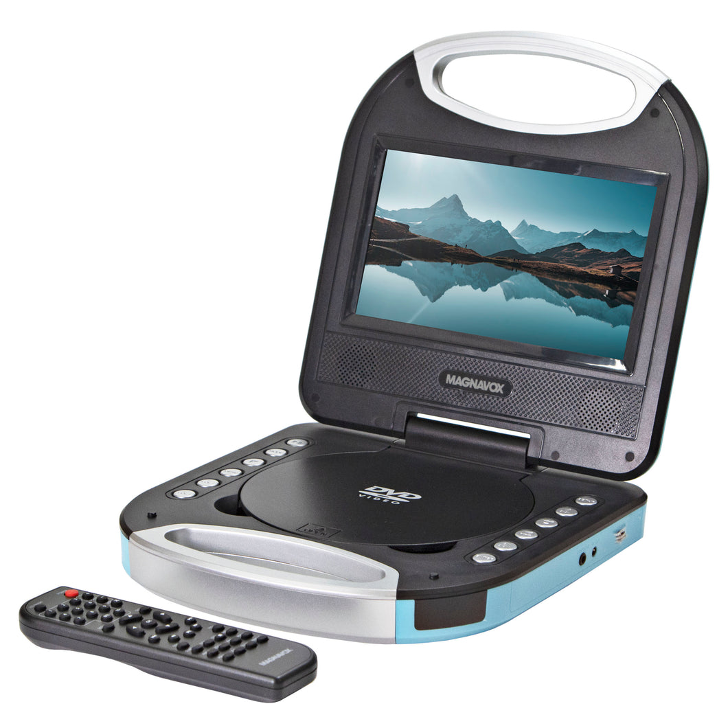 Magnavox MTFT750-BL Portable 7 inch DVD/CD Player with Remote in Blue