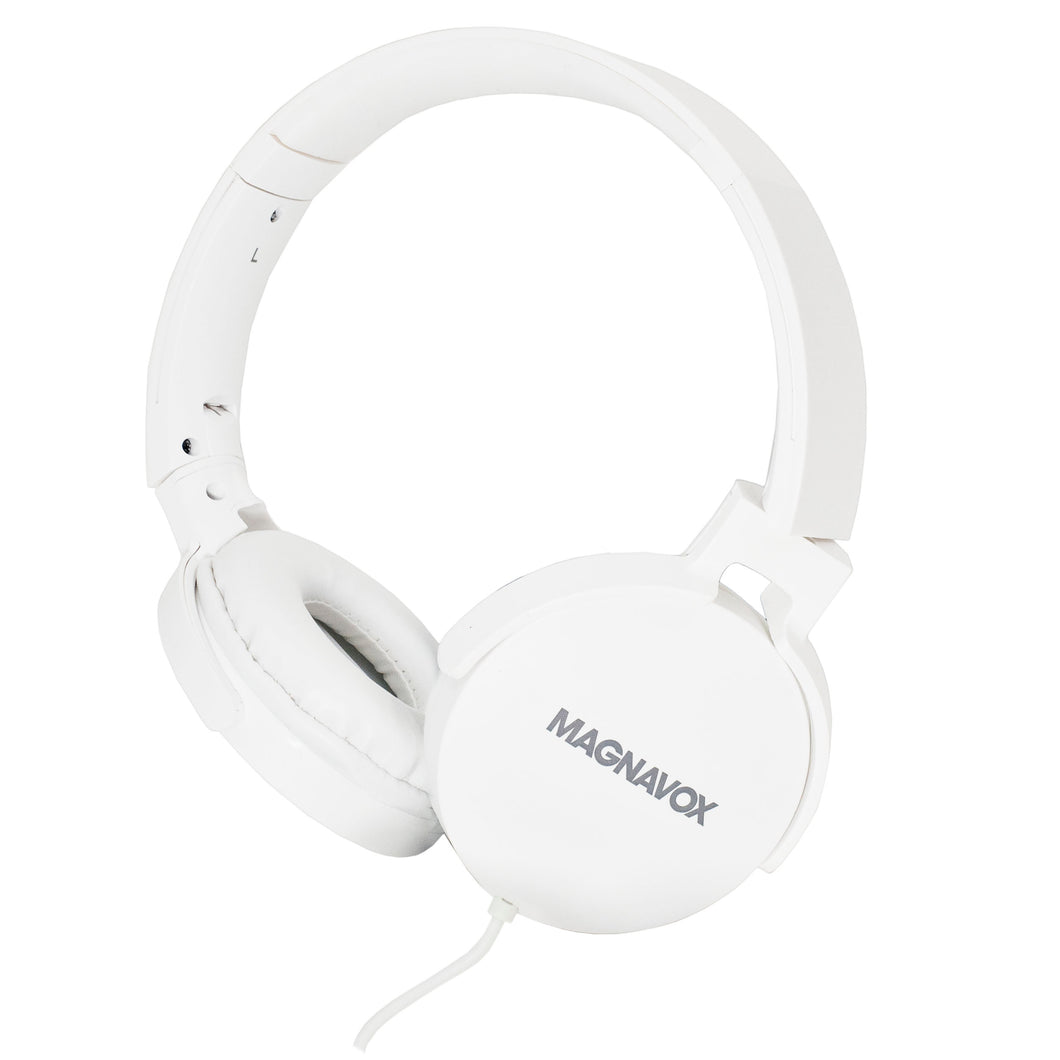 Magnavox MHP5026M-WH Stereo Headphones with Microphone in White