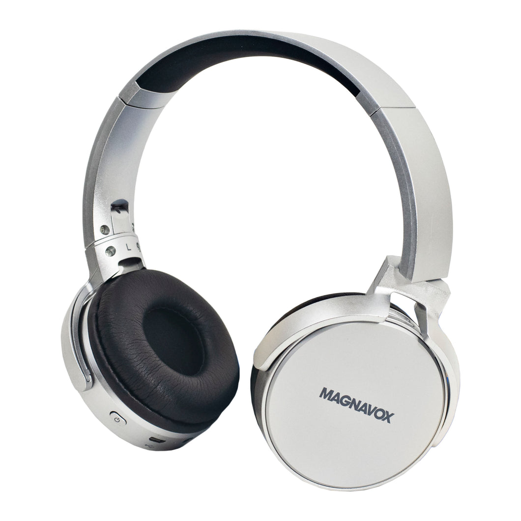 Magnavox MBH542-SG Bluetooth Wireless Foldable Stereo Headphones in Space Grey