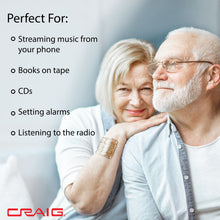 Load image into Gallery viewer, Craig CM427BT-SL 3-Piece Vertical CD Stereo Shelf System with AM/FM Radio, Bluetooth Wireless Technology &amp; Remote Control in Silver| LED Display | Dual Alarm Clock with Snooze | AUX Port Compatible
