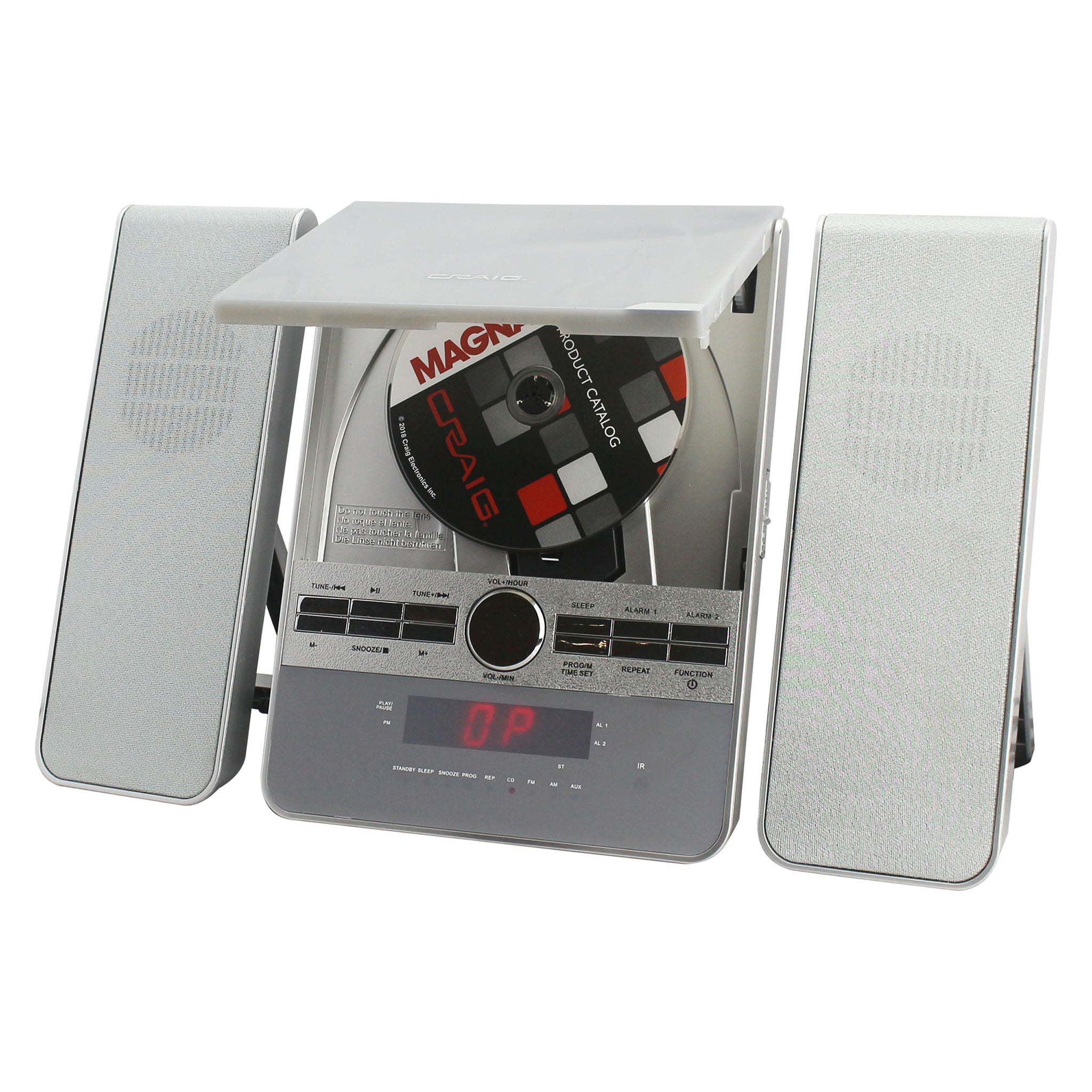 Craig CM427BT-SL 3-Piece Vertical CD Stereo Shelf System with AM