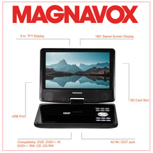 Load image into Gallery viewer, Magnavox MTFT713-BK Portable 9 Inch TFT Swivel Screen DVD/CD Player in Black
