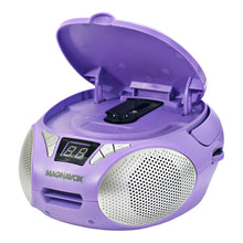 Load image into Gallery viewer, Magnavox MD6924-PL Portable Top Loading CD Boombox with AM/FM Radio in Purple
