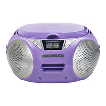 Load image into Gallery viewer, Magnavox MD6924-PL Portable Top Loading CD Boombox with AM/FM Radio in Purple
