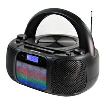 Load image into Gallery viewer, Magnavox MD6972 CD Boombox with AM/FM Radio, Color Changing Lights and Bluetooth in Black
