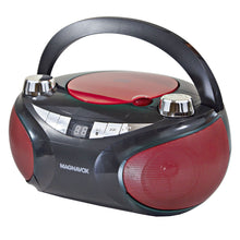 Load image into Gallery viewer, Magnavox MD6949 Portable CD Boombox with AM/FM Radio and Bluetooth in Red and Black
