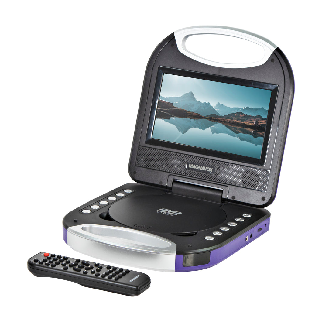 Magnavox MTFT750-PL Portable 7 inch DVD/CD Player with Remote in Purple