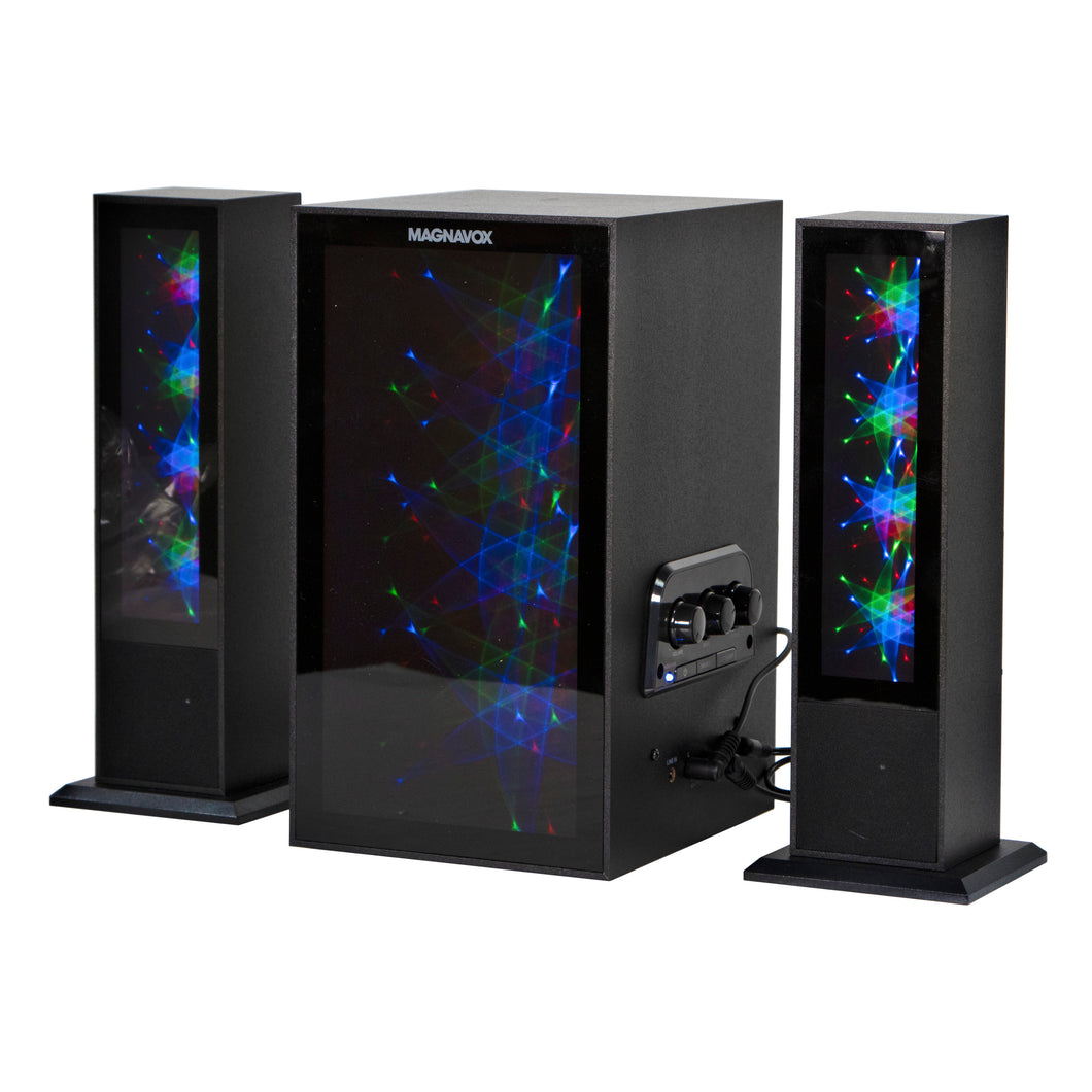Magnavox MHT990 Bluetooth Home Entertainment System with Color Changing Lights in Black